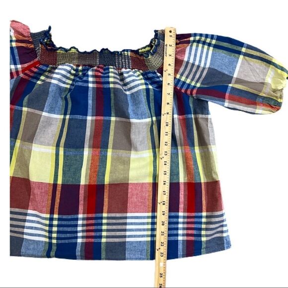 Lane Bryant Plaid Off The Shoulder Blouse. Super Cute!!. Sz 18/20. EUC! - Picture 8 of 11